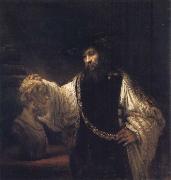 REMBRANDT Harmenszoon van Rijn Aristotle Contemplation a Bust of Homer oil painting reproduction